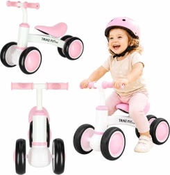 Rozā bērnu skrejritenis Trike Fix Tiny V2 ar četriem riteņiem