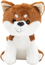 Plīša suns Shiba Inu brūni balts 20 cm