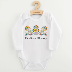 Baby bodysuit with print New Baby folk pattern Girl from Moravia