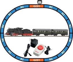 Piko starta komplekts pasažieru vilcienam ar tvaika lokomotīvi Oi2 PKP, H0