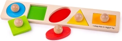Koka ieliekamā puzle “Formas” Bigjigs Baby