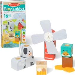 Koka magnētiskie celtniecības klucīši Blockables Ferma 16 gab. MELISSA & DOUG