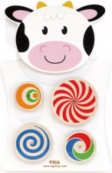 Viga koka manipulatīvā tāfele govs montessori FSC