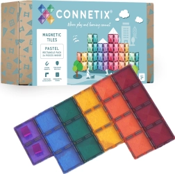Connetix pasteļtoņu taisnstūri – magnētiskais konstruktors 24 gab.