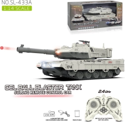 White Remote-Controlled Tank with Gel Ball Shooting