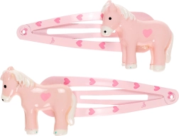 Souza! - Pink Hair Clips with Pony - 2 pieces