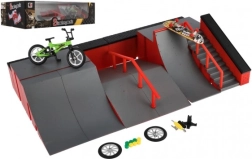 Skateparks – pirkstu skrituļdēļa un BMX komplekts ar rampām un piederumiem