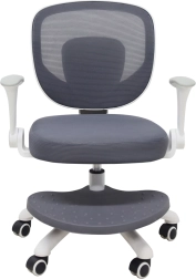 Children's swivel desk chair with footrest, grey