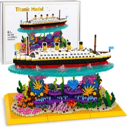 Titanic būvkomplekts – okeāna tvaikoņa modelis uz koraļļu rifa (3892 detaļas)