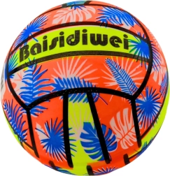 Gumijas bumba ar lapu motīvu, oranža, 24 cm