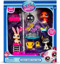 Littlest Pet Shop Disco Nights – figūriņu komplekts ar 3 dzīvnieciņiem