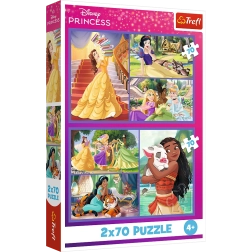 PUZZLE 2x70 Disney princeses Pasaku dienas