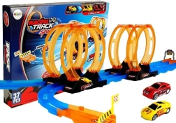 Racing track with 4 loops, 2 cars, length 181 cm