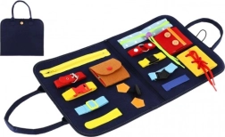 Izglītojoša filca motorikas dēlītis ar rāvējslēdzējiem, pogām un sprādzēm 24 × 27 × 4 cm