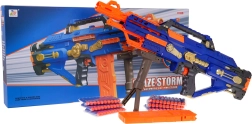 Mega karabīne BLAZE STORM putu šautriņām – zila, automātiskais blasters