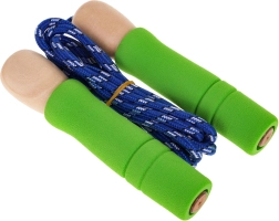 Bērnu lecamaukla ar koka rokturiem un gumijas uzgaļiem