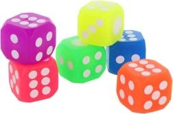 Gaismu izstarojošs LED spēļu kauliņš (dažādās krāsās) – gumijas, 4 cm