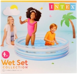 Uzpūšams bērnu baseins 147 × 33 cm, zils, 3 kameras