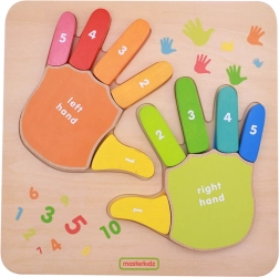 Koka izglītojošā pirkstu skaitīšanas tāfele MASTERKIDZ