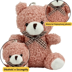 Rozā plīša piekariņš Lācītis 8 cm