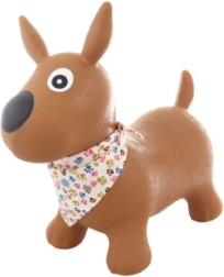 Lēkājamā rotaļlieta suns ar lakatiņu un pumpīti