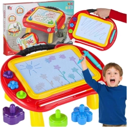 Magnetic 2-in-1 Drawing Board with Magic Slate, Table and Stamps