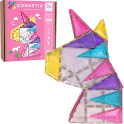 Magnētiskais konstruktors CONNETIX Glitter Unicorn Pack 56 detaļas