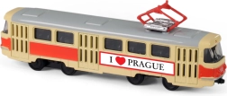 Retro metāla tramvajs 16 cm Prāga