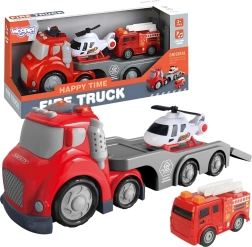 Sarkana ugunsdzēsēju furgons CITY TRUCK ar skaņas un gaismas efektiem