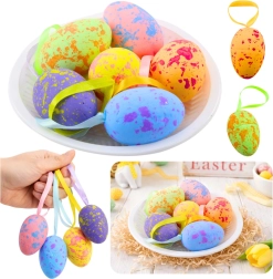 Easter hanging eggs with loops in pastel colors - 6 pcs