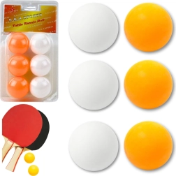 Galda tenisa bumbiņas baltas un oranžas 6 gab.