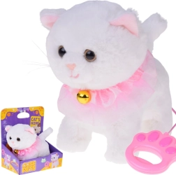 Interaktīvs mīksts kaķēns uz pavadas, staigā, ņaud un kustinā asti