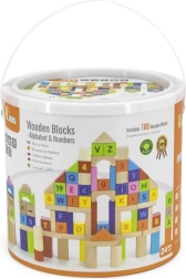 Viga koka izglītojošie kluči 100 gab. – burti un cipari