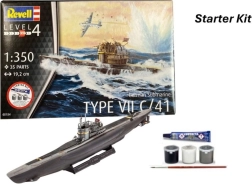 Revell Starter Kit 1:350 German Submarine Type VII C/41 – Plastic Model Kit