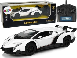 RC auto 1:24 LAMBORGHINI VENENO ar LED gaismām, balts