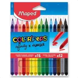 Maped Color'Peps Infinity krāsainie zīmuļi un Color'Peps Jungle flomāsteri