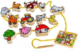 Koka diegšanas rotaļlieta Mani pirmie dzīvnieciņi