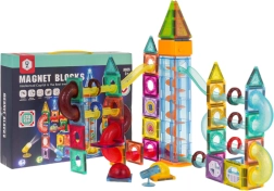 Magnētiskā konstruktora komplekts ar gaismas efektiem, 134 detaļas