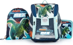 Skolas komplekts Premium Light dinozaurs – mugursoma, maisiņš un penālis