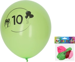 Piepūšamie baloni 30 cm ar skaitli 10 – komplekts 5 gab.
