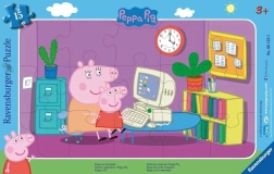 puzle 15 detaļas rāmītī Peppa Pig