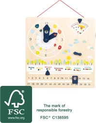 Didaktiskais kalendārs ar pulksteni SMALL FOOT