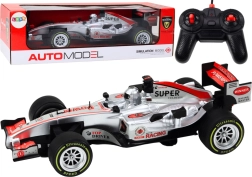 RC sacīkšu F1 formula 1:12 ar gaismām un skaņām – sudrabota