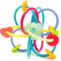 Silikona košļājamais riņķis ar grabulīti BABY MIX