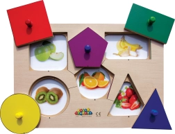 Just Jigsaws koka dēlīša puzle Formas un atmiņa 6 detaļas un 4 priekšraksti