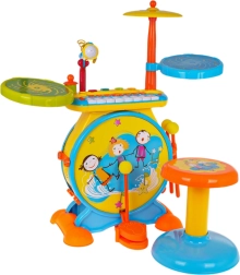 Bērnu bungu komplekts ar taustiņinstrumentu Happy Band