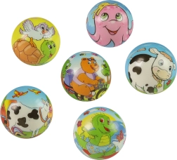 Putuplasta lēkājoša bumbiņa Dzīvnieciņi 6 cm