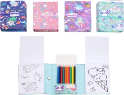 Travel Coloring Books with Colored Pencils - 1 piece