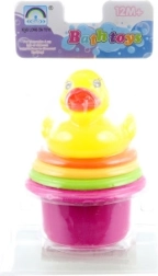 Colorful cups with a duckling for water play