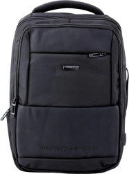 City backpack with USB and chest strap black 26L